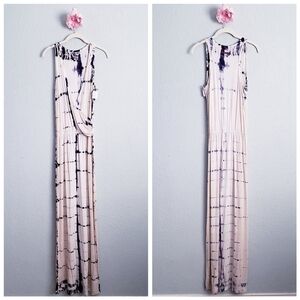 Hard Tail White & Blue Tie Dye Maxi Dress